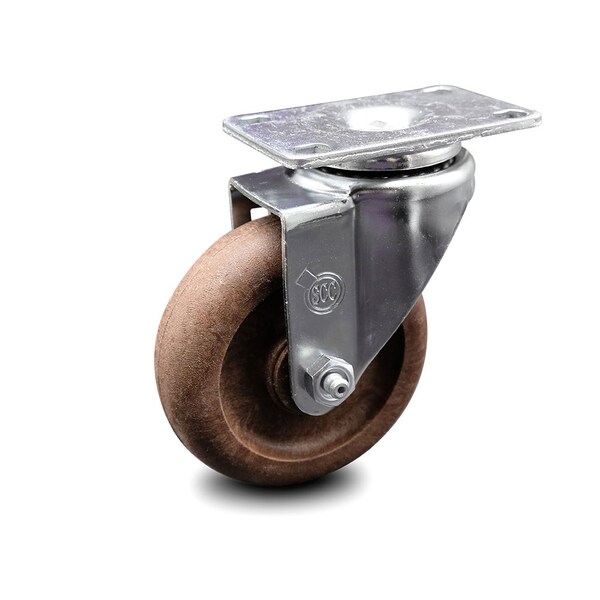 4 Inch High Temp Glass Filled Nylon Wheel Swivel Top Plate Caster